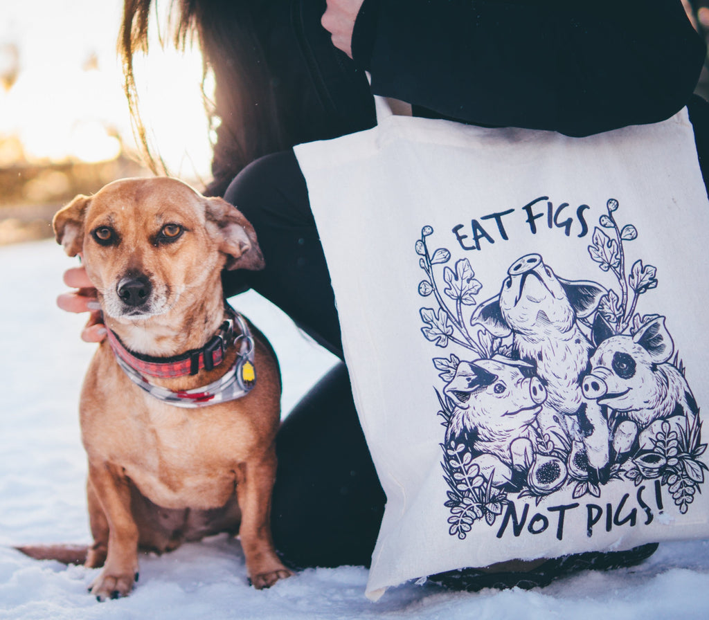 Eat Figs Not Pigs Cotton Tote Bag