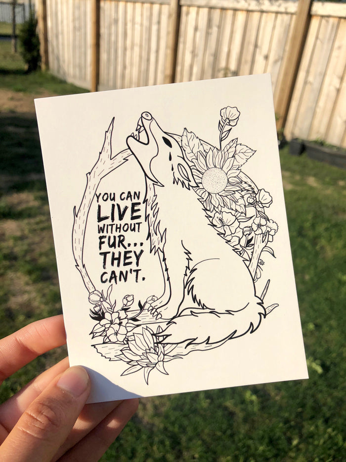 You Can Live Without Fur, They Can't Postcard