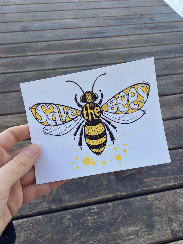 100% Recycled Save The Bees Postcard