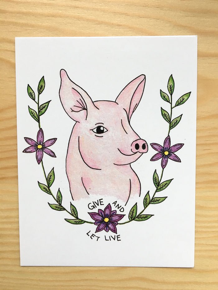 100% Recycled Give And Let Live Postcard